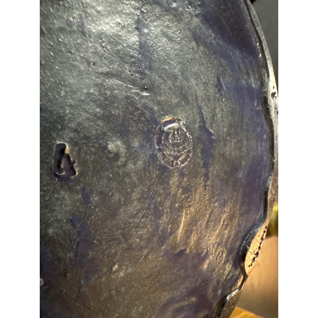 Blue Large Bilobed Ceramic Vase byFelix Gête for CAB, 1920s For Sale - Image 8 of 8