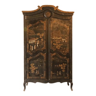 20th-Century Chinese Hand-Painted Wardrobe/Wardrobe For Sale
