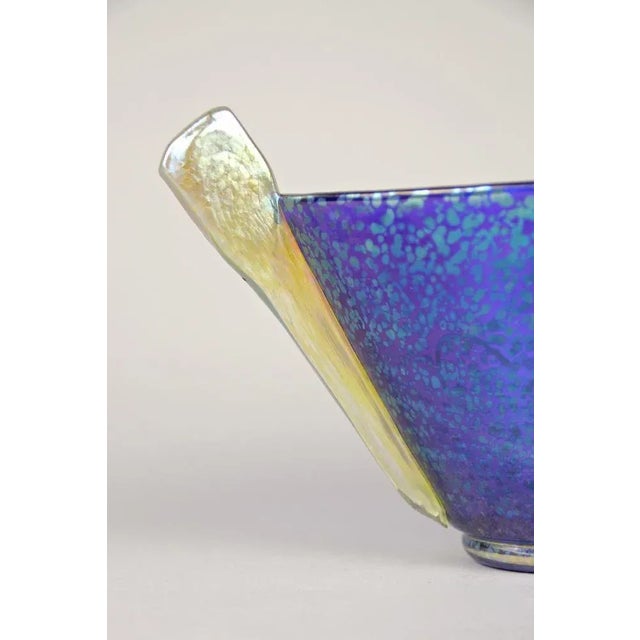 Blue Glass Bowl by Marie Kirschner for Johann Loetz Witwe, 1936 For Sale - Image 3 of 16
