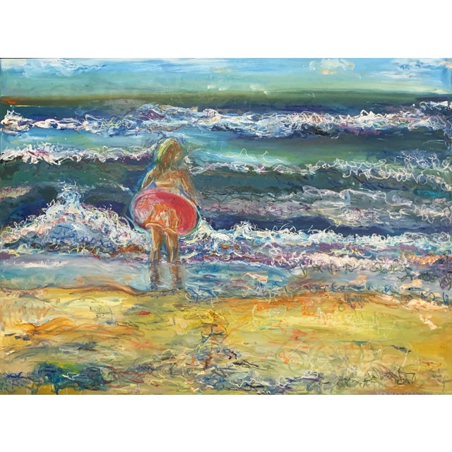 'Waves', Oil Painting, 46.25"x35.25", Framed, Large Art, Van Ness For Sale - Image 12 of 13