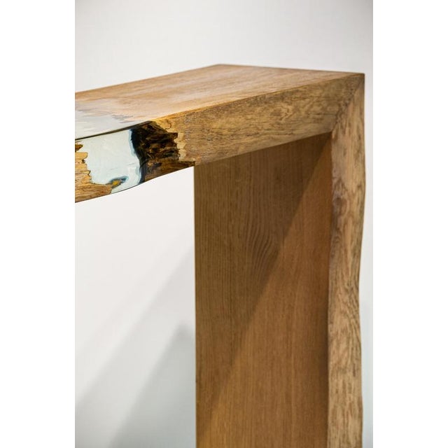 Contemporary Fracture Bois Déchiré Sculptural Console Table by Meubles Thouret For Sale - Image 3 of 7