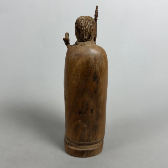 Vintage Carved Wooden Sculpture of Saint Benedict of Norcia by Fonted, 1950s For Sale - Image 4 of 11