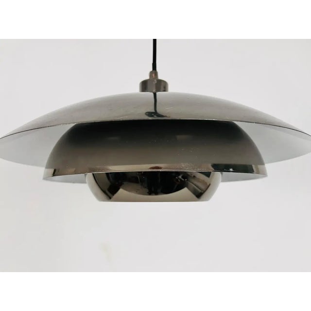 Metal Danish Chrome and Metal Pendant Lamp, 1980s For Sale - Image 7 of 13