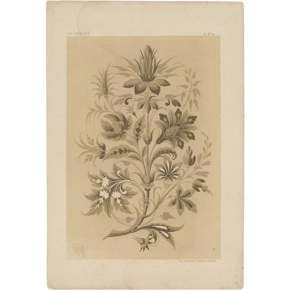 Claesen, Wallpaper Design with Leaves and Flowers, 1866, Paper For Sale - Image 10 of 10