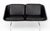 George Nelson (American, 1908-1986) and Associates "Sling" Sofa, Model 6381, with black leather cushions on chrome-plated...