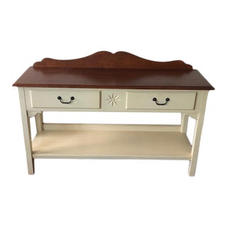 Ethan Allen Country Crossings Two Drawer Console Table For Sale