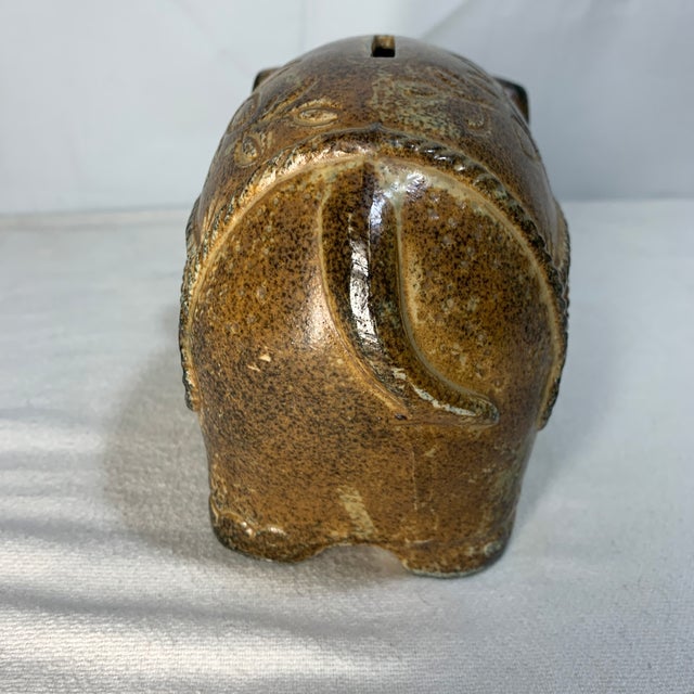 1970s Vintage Paul Marshall Mid-Century Ceramic Elephant Coin Bank For Sale - Image 5 of 5