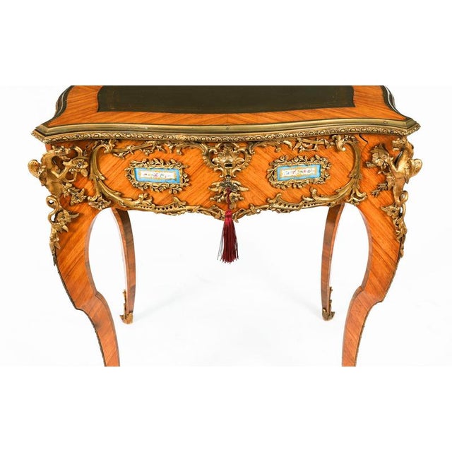 Antique French Ormolu Bureau Plat Desk after Linke, 19th Century For Sale - Image 3 of 18