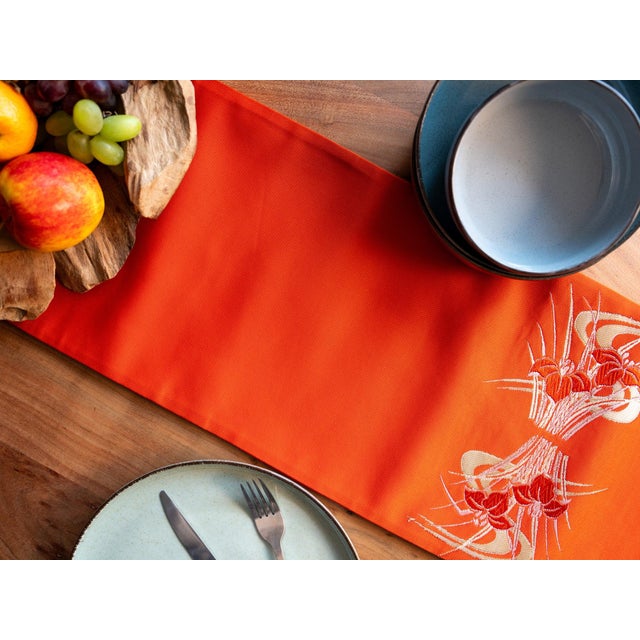 Textile Japanese Ceremonial Silk Table Runner by Renaras For Sale - Image 7 of 7