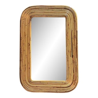 Vintage Tagged Gabriella Crespi Pencil Reed Mirror For Sale