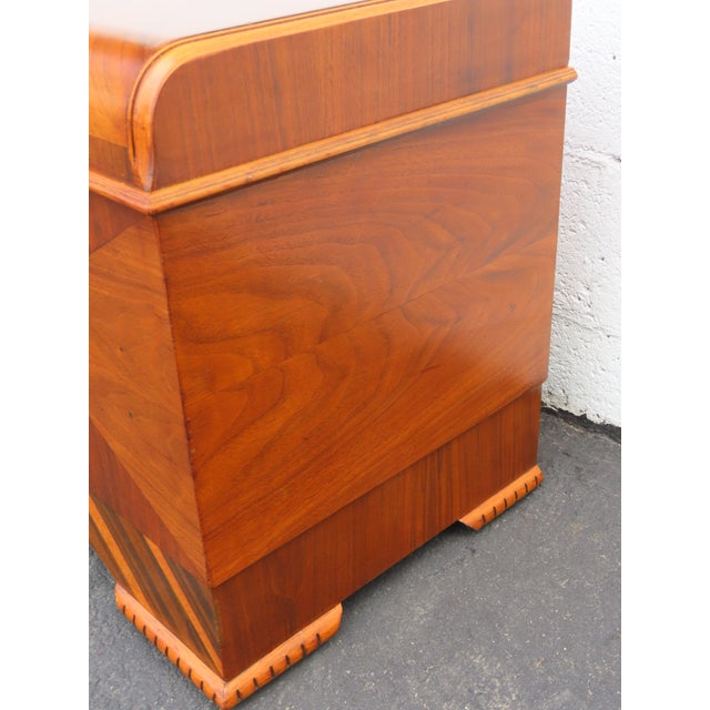 Lane Art Deco Waterfall Inlay Cedar Chest Blanket Trunk 6627 For Sale - Image 18 of 18