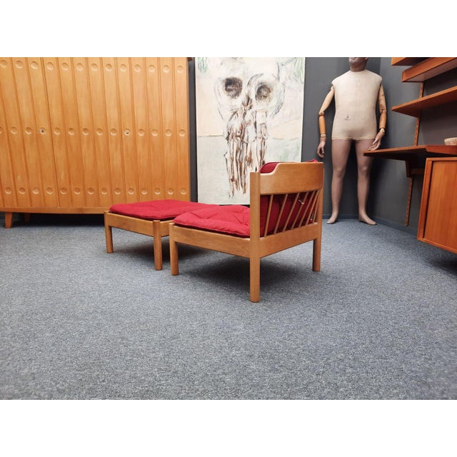 Set of Mid-Century Modern Danish Chair and Ottoman by Jørgen Bækmark, 1960s, Set of 2 For Sale - Image 4 of 11