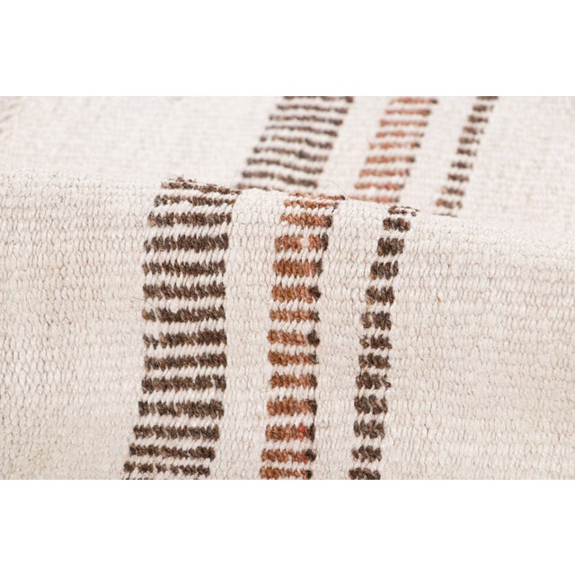 Vintage Turkish Kilim Hemp Rug With Brown Stripes by Rug & Kilim, 1950-1959 For Sale In New York - Image 6 of 9