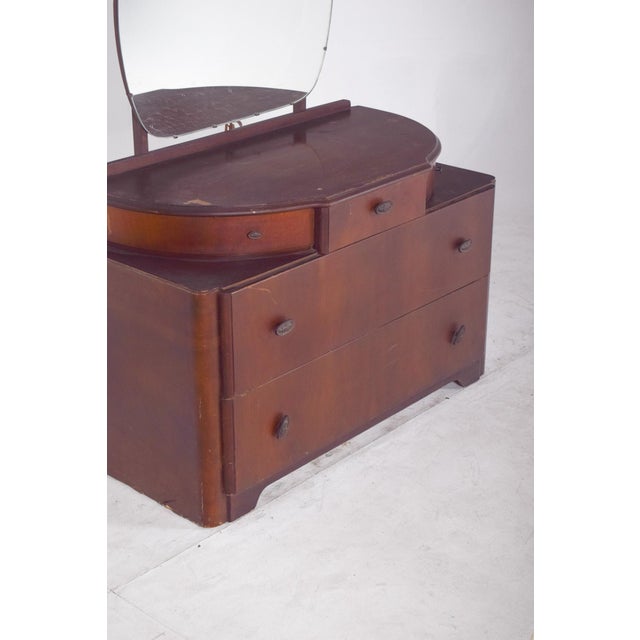 1920s Vintage Art Deco Walnut Dressing Table, 1920s For Sale - Image 5 of 11