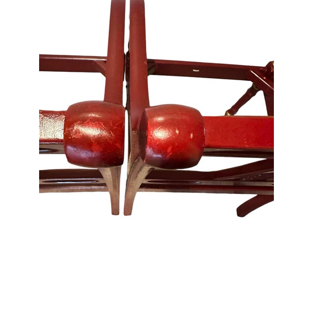 Maitland Smith Style Chinoiserie Side Chairs Red and Gold - A Pair For Sale - Image 9 of 13