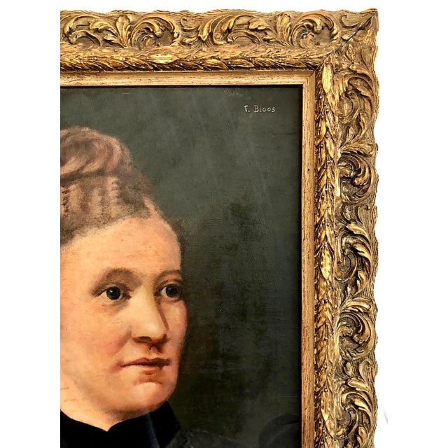 Late 19th-Century Portrait of an Admirable German Woman, by F. Bloos For Sale - Image 4 of 8