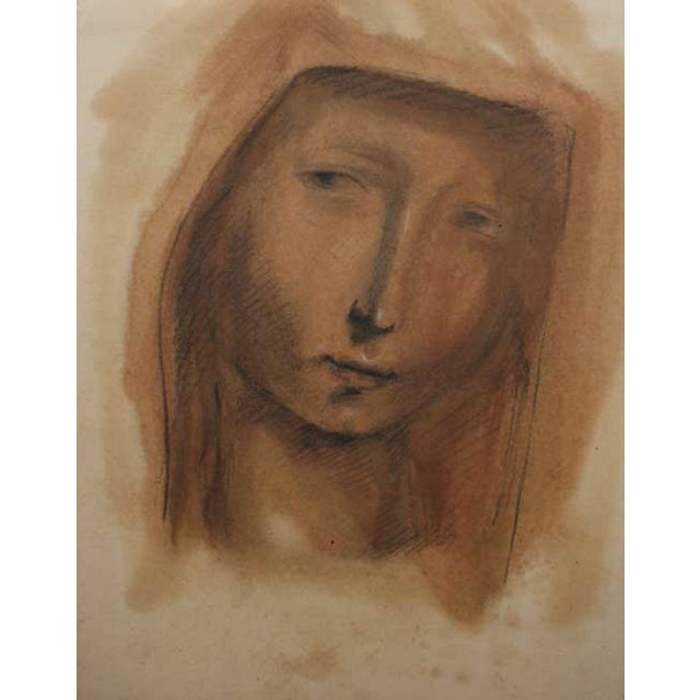 Przezdziecka, Untitled (The Face), Drawing with Watercolour For Sale - Image 4 of 4