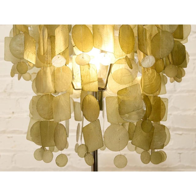 Metal Styled After Verner Panton Capiz Shell Table Lamp For Sale - Image 7 of 7