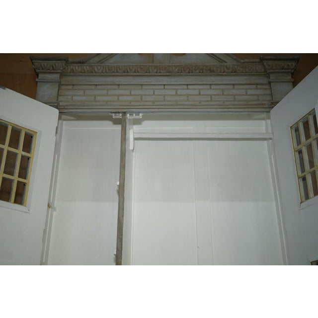 Tall Antique Georgian Painted Town House Wardrobe with Drawers For Sale - Image 14 of 16