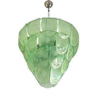 Modern Green Petal Murano Glass Chandelier by Simoeng For Sale