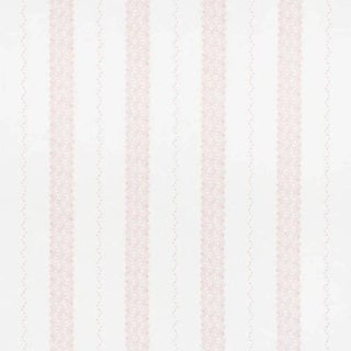 Schumacher Nauset Stripe Fabric in Blush For Sale
