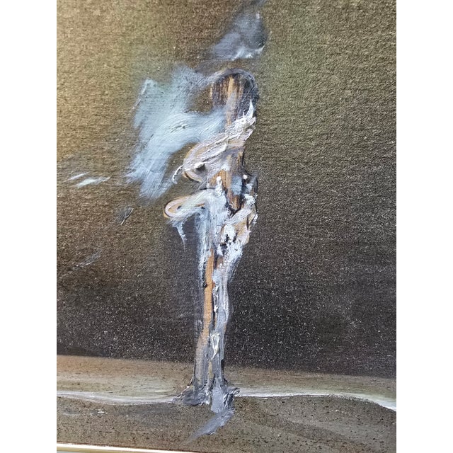 Textile 1970s Vintage Mid Century Modern Abstract Painting Signed, Framed For Sale - Image 7 of 8