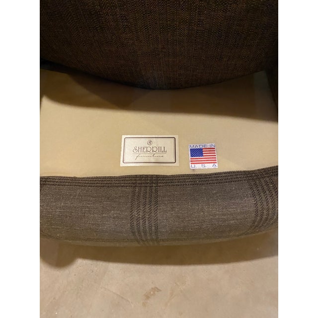 Sherrill Upholstered Swivel Club Chair For Sale In Chicago - Image 6 of 8