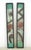 Black Pair of Wood Framed Painted Folk Art Glass Windows For Sale - Image 8 of 8