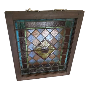 Antique Late 19th Century Victorian Stained Glass Window