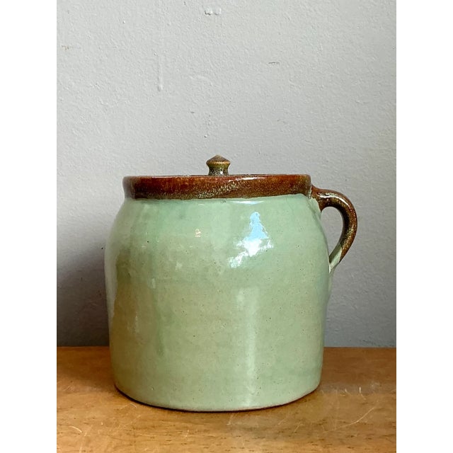 Vintage Maine Handcrafted Ceramic Storage Jar For Sale - Image 4 of 12