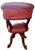 Wood Victorian Mahogany Deep Cushioned Red Leather Buttonback Revolving Desk Chair, 1890s For Sale - Image 7 of 10