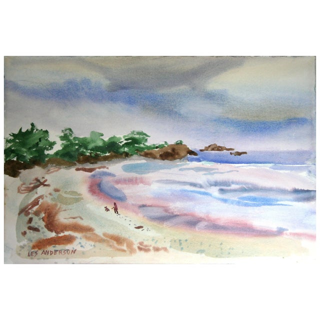 Beach Walk With a Friend Figurative by Les Anderson For Sale - Image 4 of 4