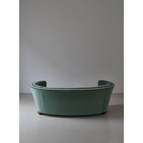 Large Danish Sofa in Green Velvet, 1940s For Sale - Image 13 of 15