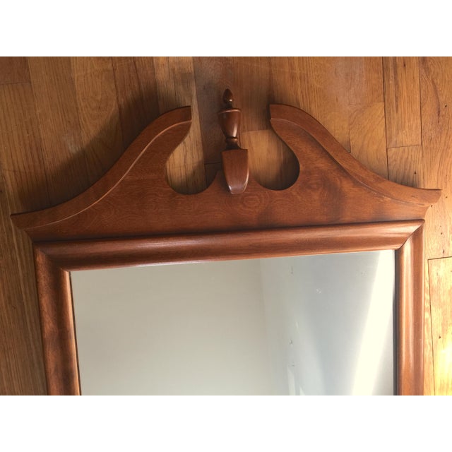 Vintage Ethan Allen by Baumritter, Nutmeg Maple Pediment Wall Mirrors