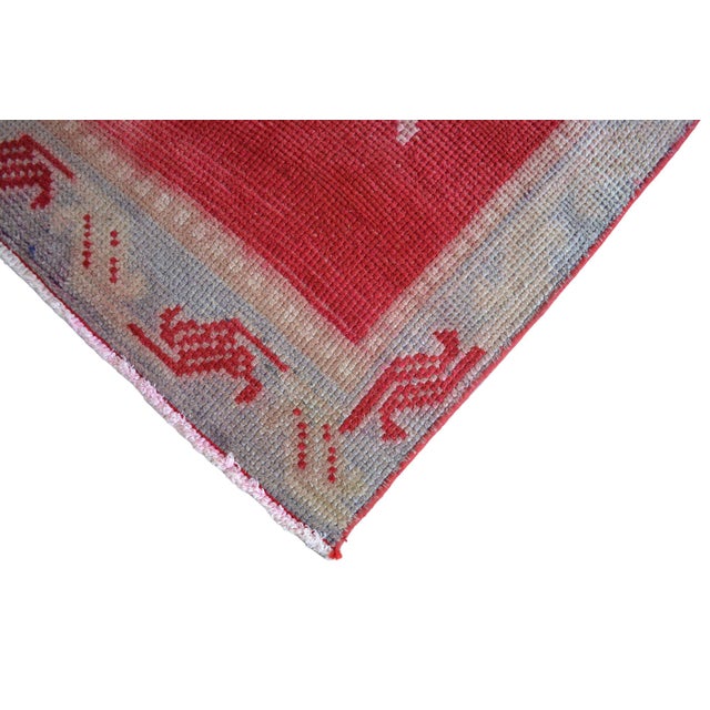 1970s Red Kurdish Herki Hand-Knotted Distressed Runner Hallway Decor For Sale - Image 12 of 13