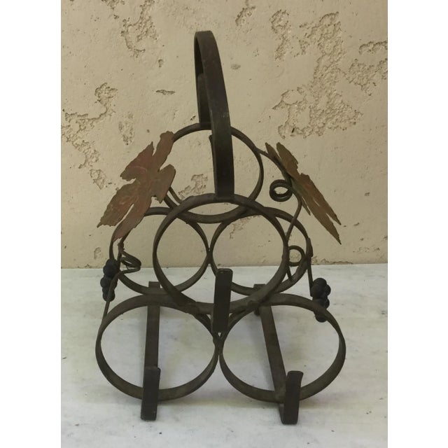 1950s Vintage French Iron Wine Bottle Rack For Sale - Image 4 of 7