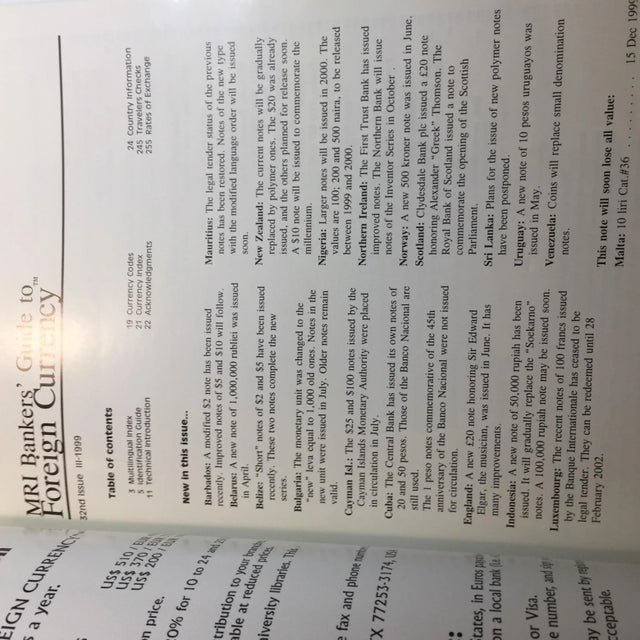Modern Mri Bankers' Guide to Foreign Currency, 1999 For Sale - Image 3 of 11