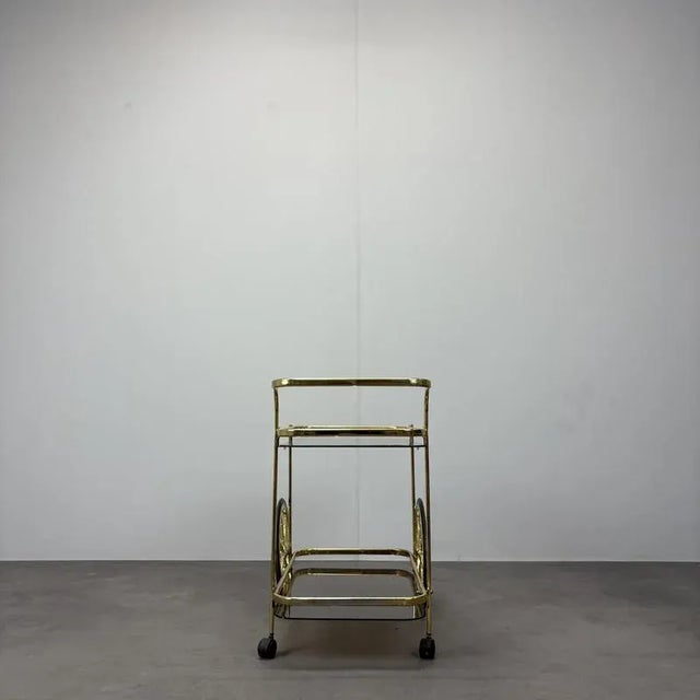 Mid-Century Modern German Brass Serving Trolley, 1970s For Sale - Image 6 of 12