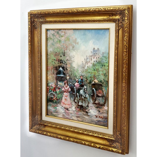 Offering an authentic oil painting on stretched canvas by renowned artist J. Gaston, Mid 20th Century. With the trending...