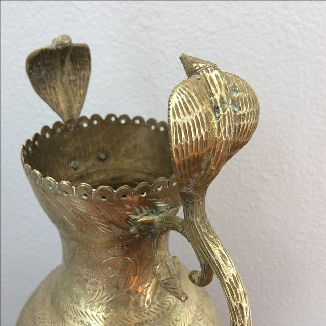 Vintage Brass Vase with Snake and Fish Handles Chairish