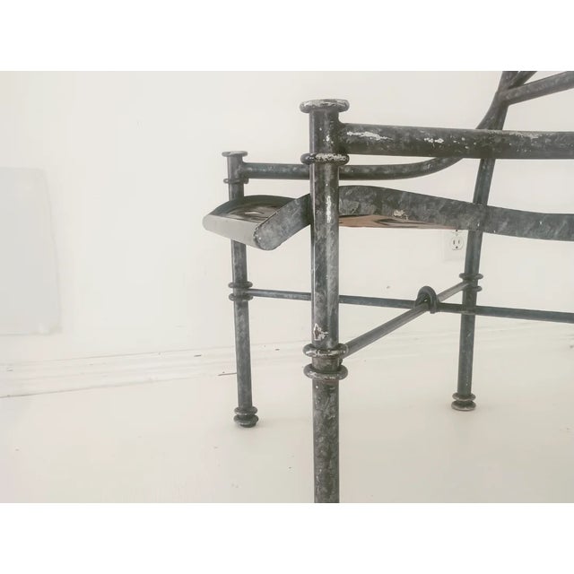 Metal Six Vintage Iron Patio Chairs For Sale - Image 7 of 15