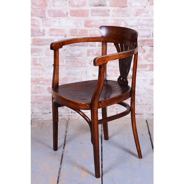 Art Deco Beech Armchair from Fischel, Slovakia, 1900s For Sale - Image 3 of 11