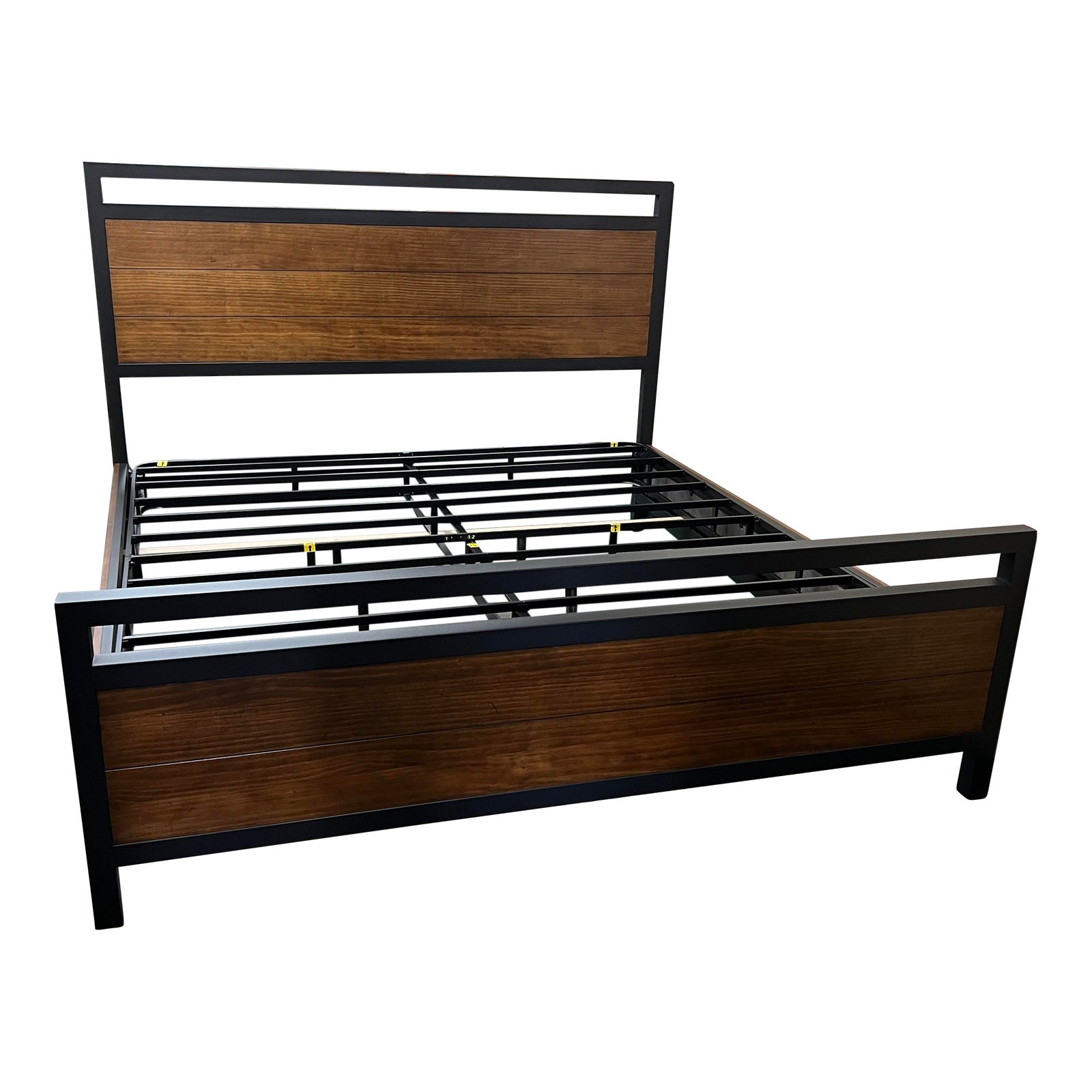 Eastern King Wood + Metal Bed Frame Chairish