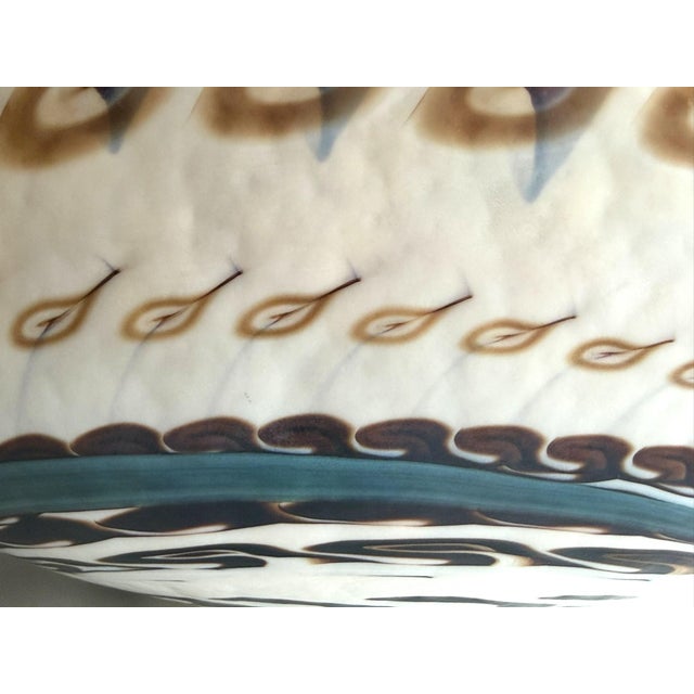 Fornace Ferro Murano Style Art Glass Bowl in the Shape of a Sea Shell For Sale - Image 16 of 18