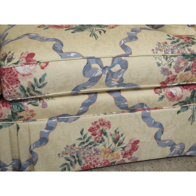 1990s Vintage Ethan Allen Yellow Floral Upholstered Sofa Chairish