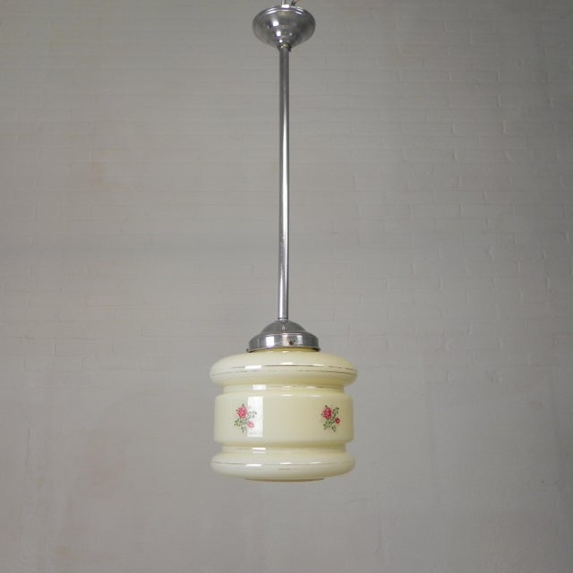 Art Deco Pendant Lamp with Marbled Glass Shade, 1930s For Sale - Image 15 of 15