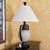 Ashley Gavivi Style Crackle-Glaze Ceramic Urn & Bronze Scroll Table Lamp For Sale - Image 13 of 18