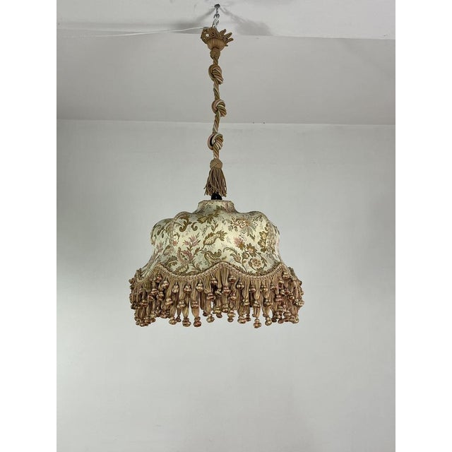 1960s Mid-Century Italian Fabric and Rope Chandelier, 1960s For Sale - Image 5 of 12