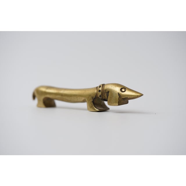 Mid-Century Modern Vintage Brass Dachshund Bottle Opener by Walter Bosse for Herta Baller, 1950s For Sale - Image 3 of 10