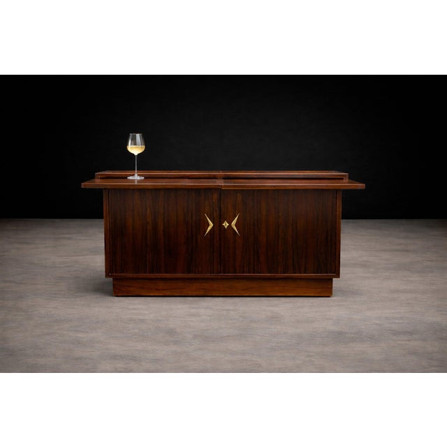 Brazilian Rosewood Sideboard / Bar With Pull-Out Trays by Ando — Brazil, 1950s For Sale - Image 10 of 15
